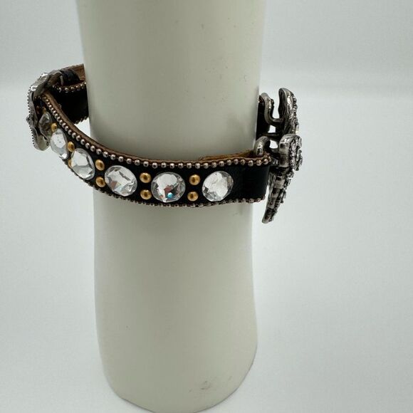 Gucci Butterfly Crystal Studded Bracelet Leather - Picture 4 of 13